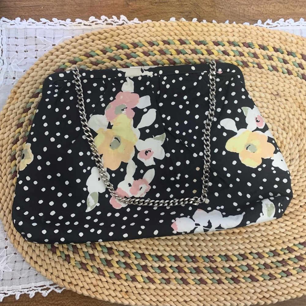 Banana Republic floral silk clutch